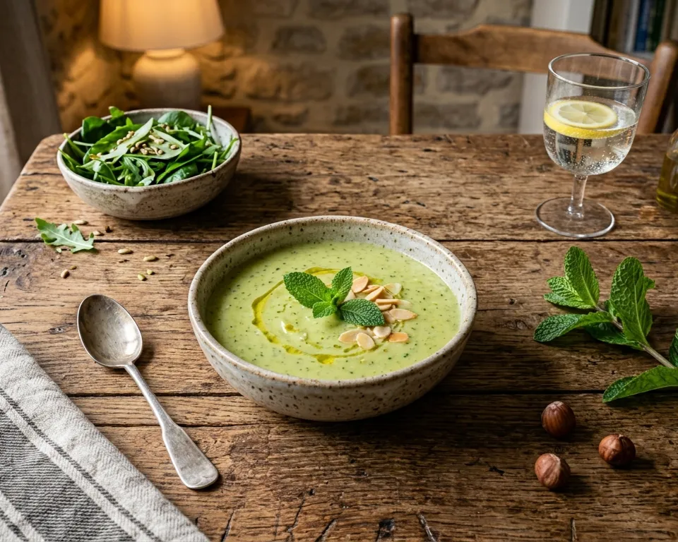 Soupe de courgettes menthe